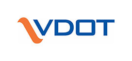 VDOT logo with a stylized orange “V” followed by bold blue letters “DOT” on a white background.