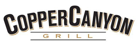 The image features the Copper Canyon Grill logo with "Copper Canyon" in bold, black uppercase letters above "Grill" in smaller gold letters, separated by a black line.